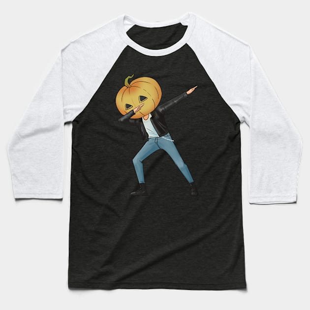 dabbing jack o lantern halloween Baseball T-Shirt by souw83